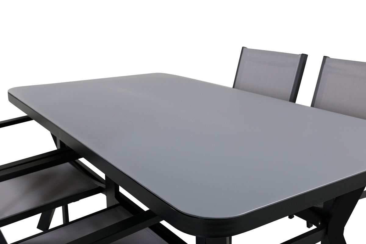 Virya Matbord med Copacabana Stolarna – Bord: 74x160x90 Stol: 60x88x56,5