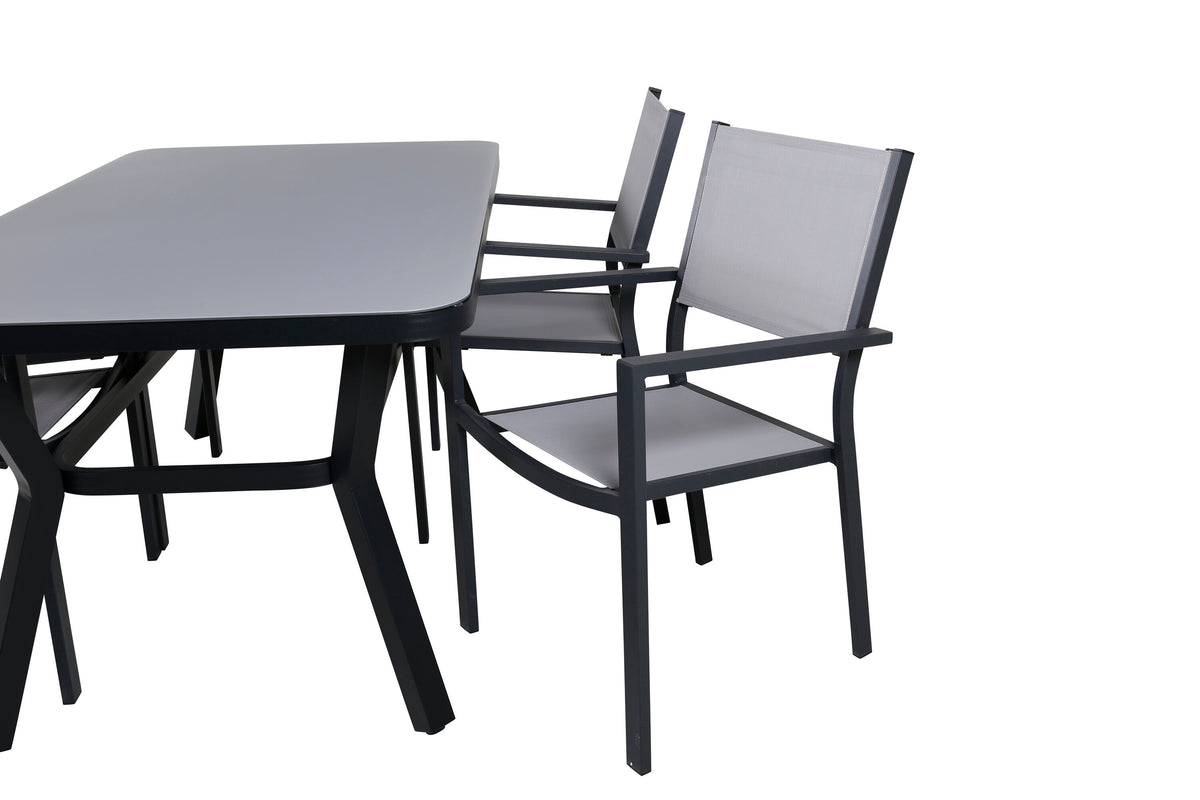 Virya Matbord med Copacabana Stolarna – Bord: 74x160x90 Stol: 60x88x56,5