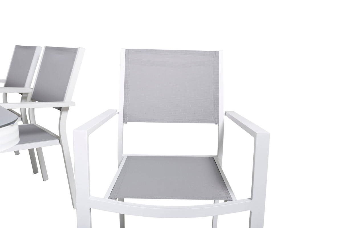 Virya Matbord med Copacabana Stolarna – Bord: 74x200x100 Stol: 60,5x88x56,5