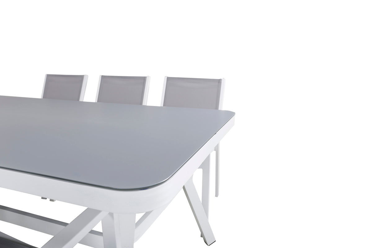 Virya Matbord med Copacabana Stolarna – Bord: 74x200x100 Stol: 60,5x88x56,5