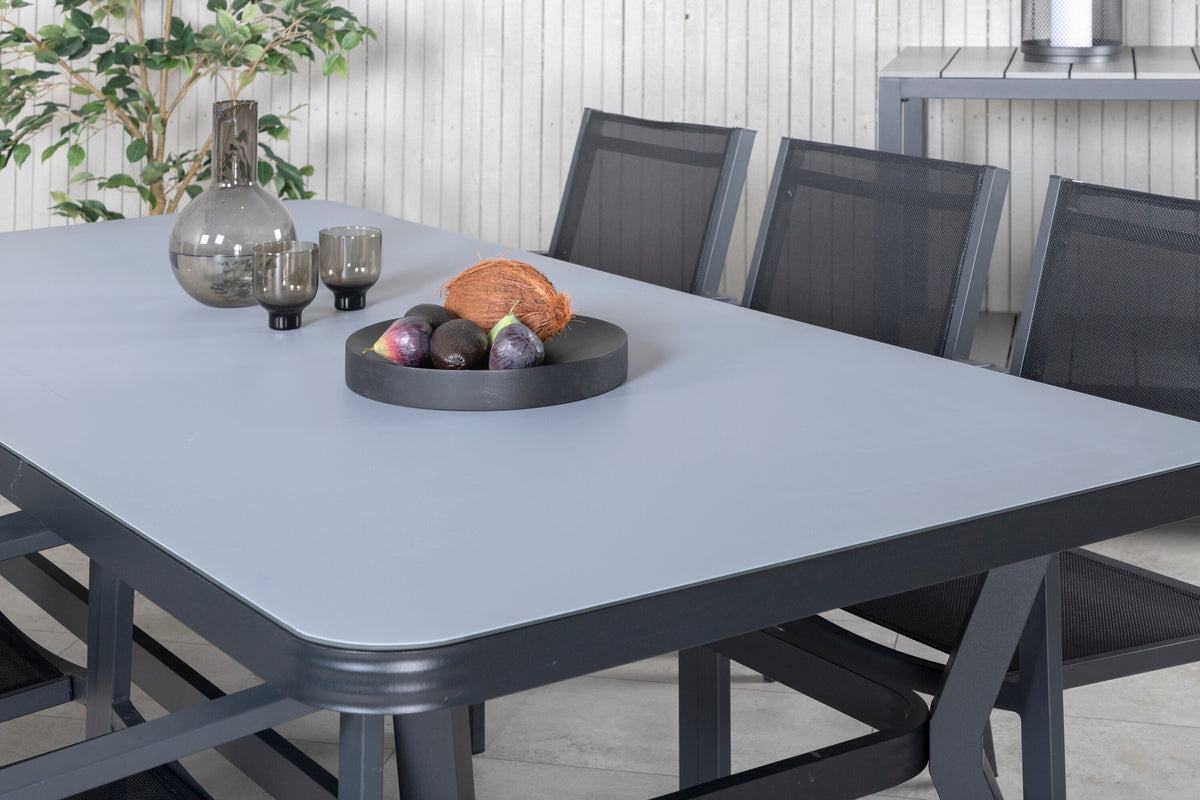 Virya Matbord med Copacabana Stolarna – Bord: 74x200x100 Stol: 60,5x88x56,5