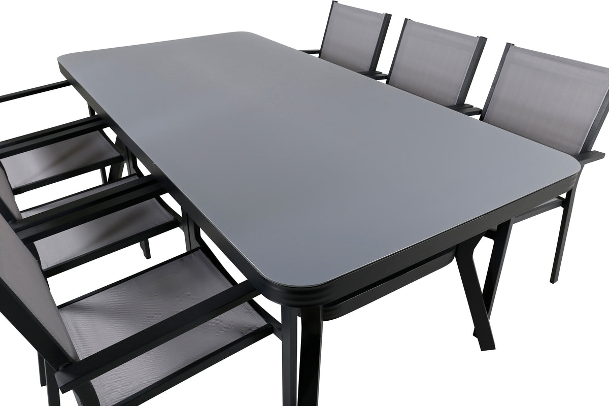 Virya Matbord med Copacabana Stolarna – Bord: 74x200x100 Stol: 60,5x88x56,5