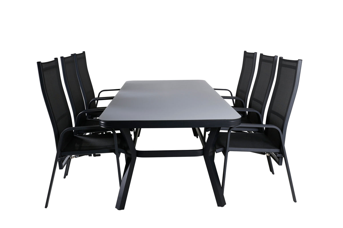 Virya Matbord med Copacabana Stolarna – Bord: 74x200x100 Stol: 65x110x56,5