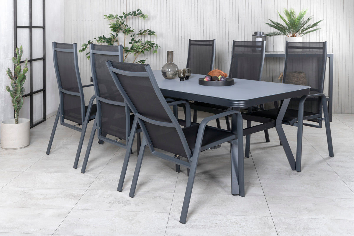 Virya Matbord med Copacabana Stolarna – Bord: 74x200x100 Stol: 65x110x56,5