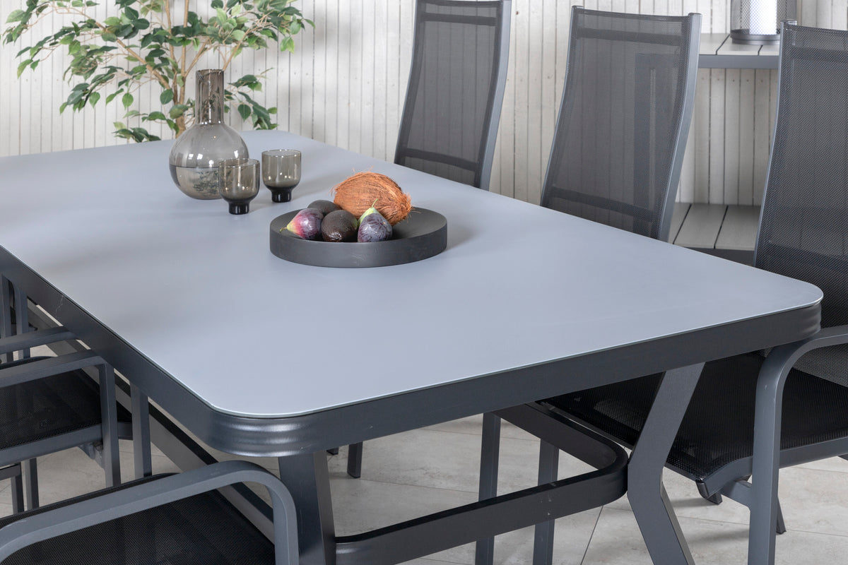 Virya Matbord med Copacabana Stolarna – Bord: 74x200x100 Stol: 65x110x56,5