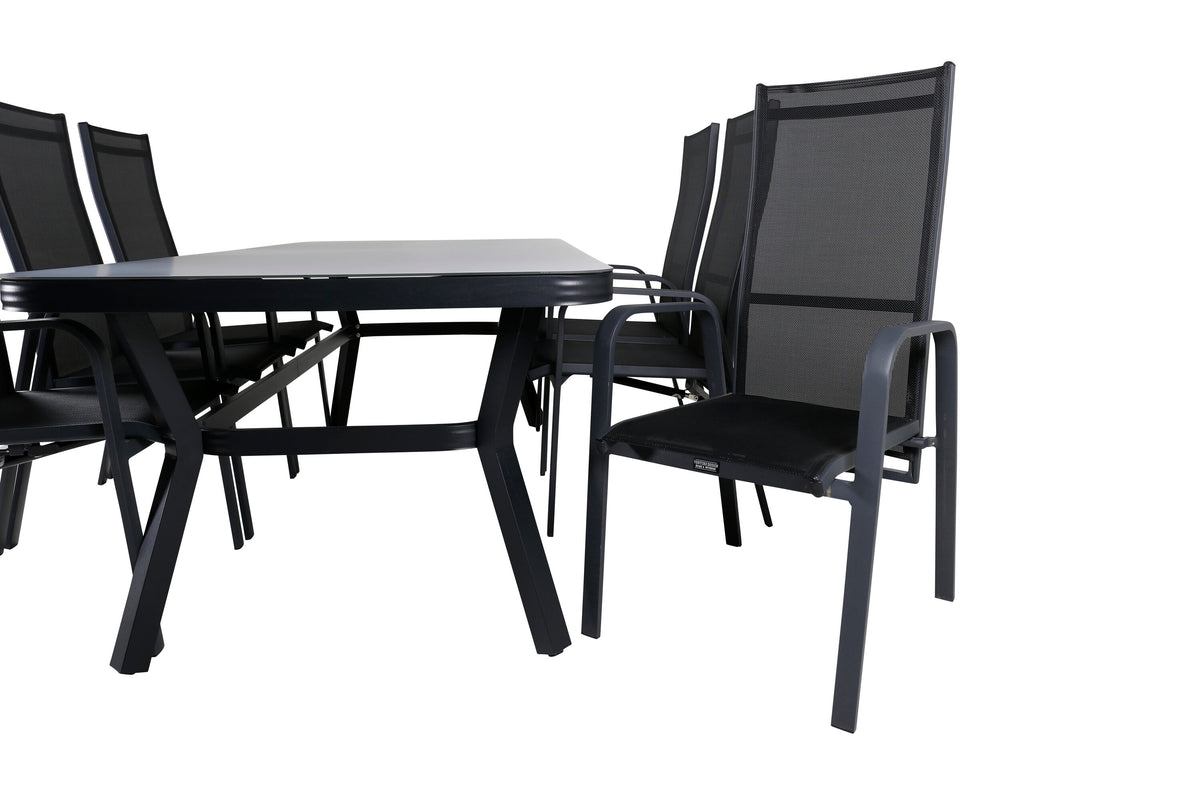 Virya Matbord med Copacabana Stolarna – Bord: 74x200x100 Stol: 65x110x56,5