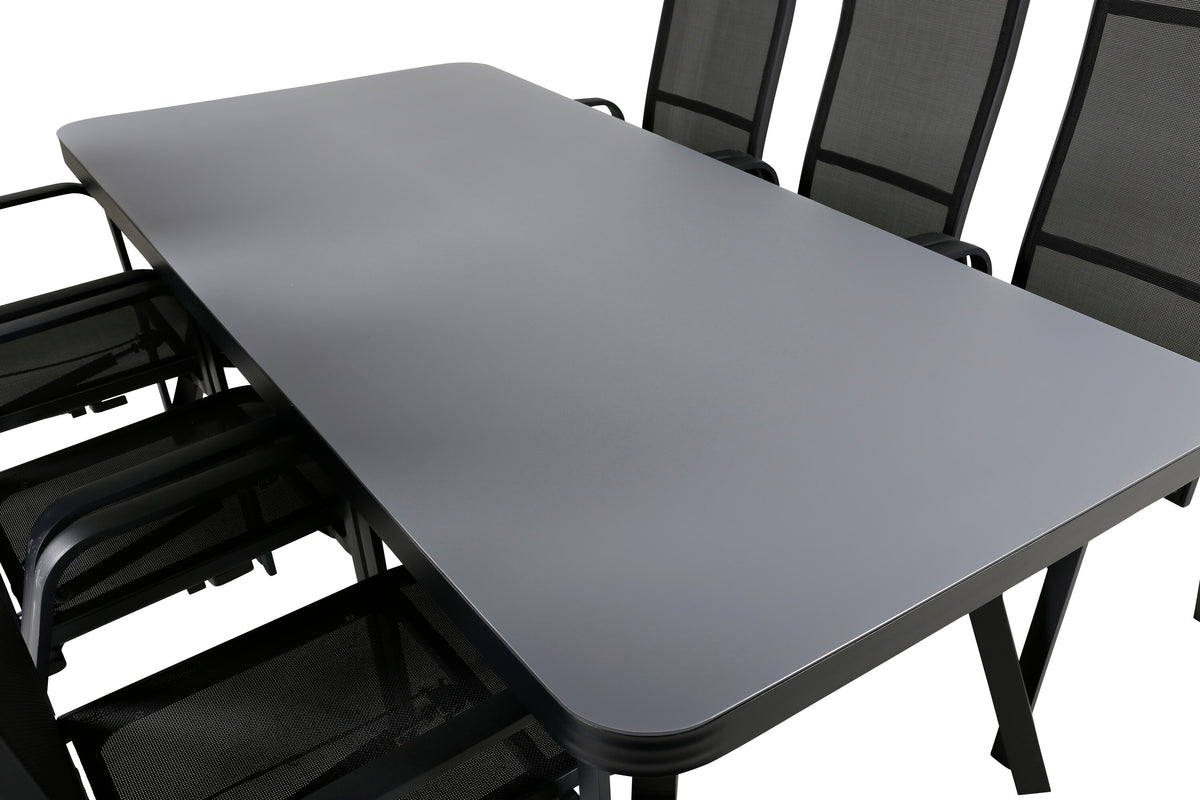 Virya Matbord med Copacabana Stolarna – Bord: 74x200x100 Stol: 65x110x56,5