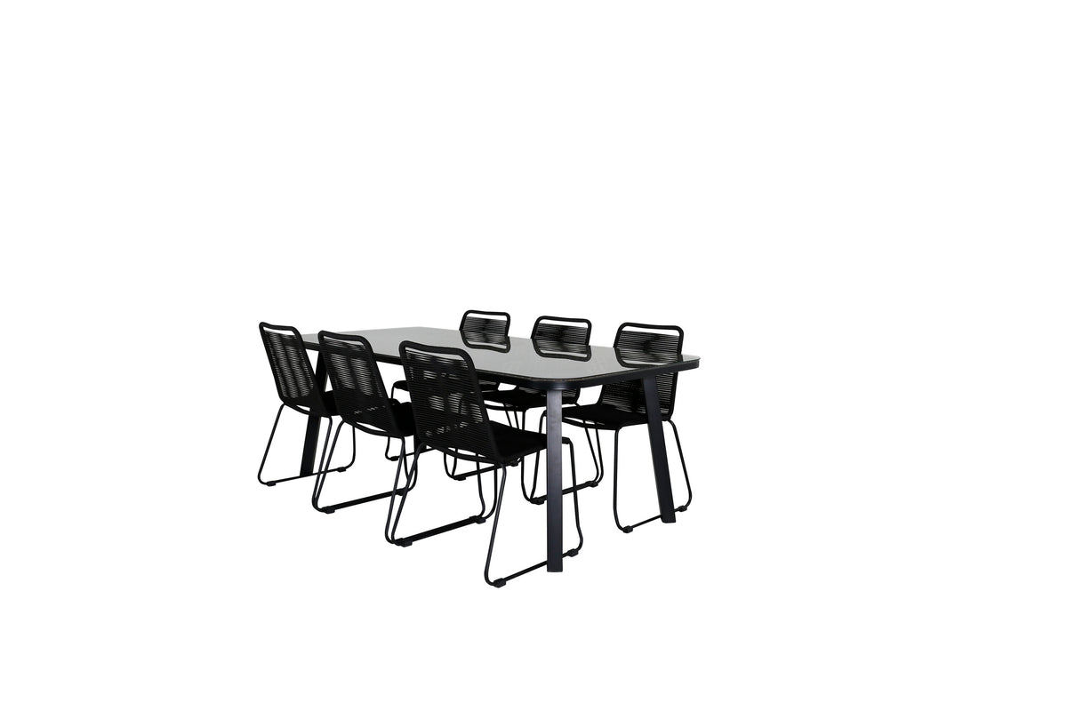 Paola Matbord med Lindos Stolarna – Bord: 74x200x100 Stol: 59x86x57