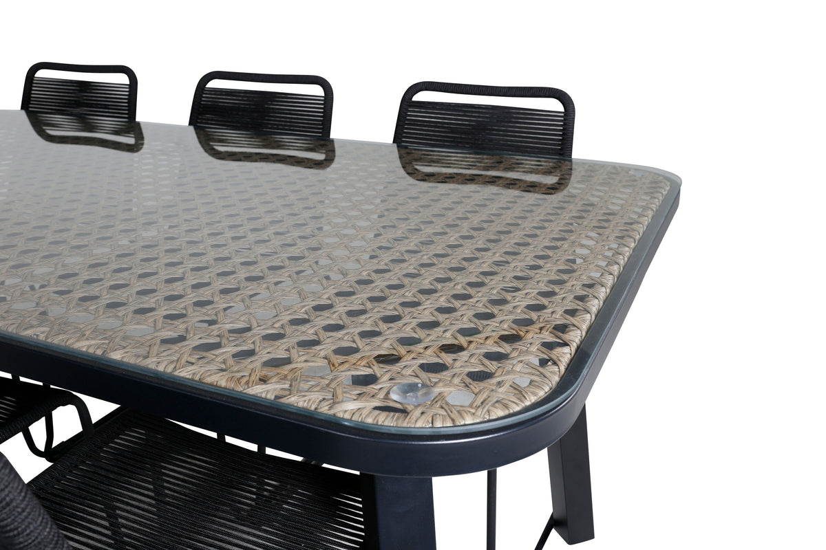Paola Matbord med Lindos Stolarna – Bord: 74x200x100 Stol: 59x86x57