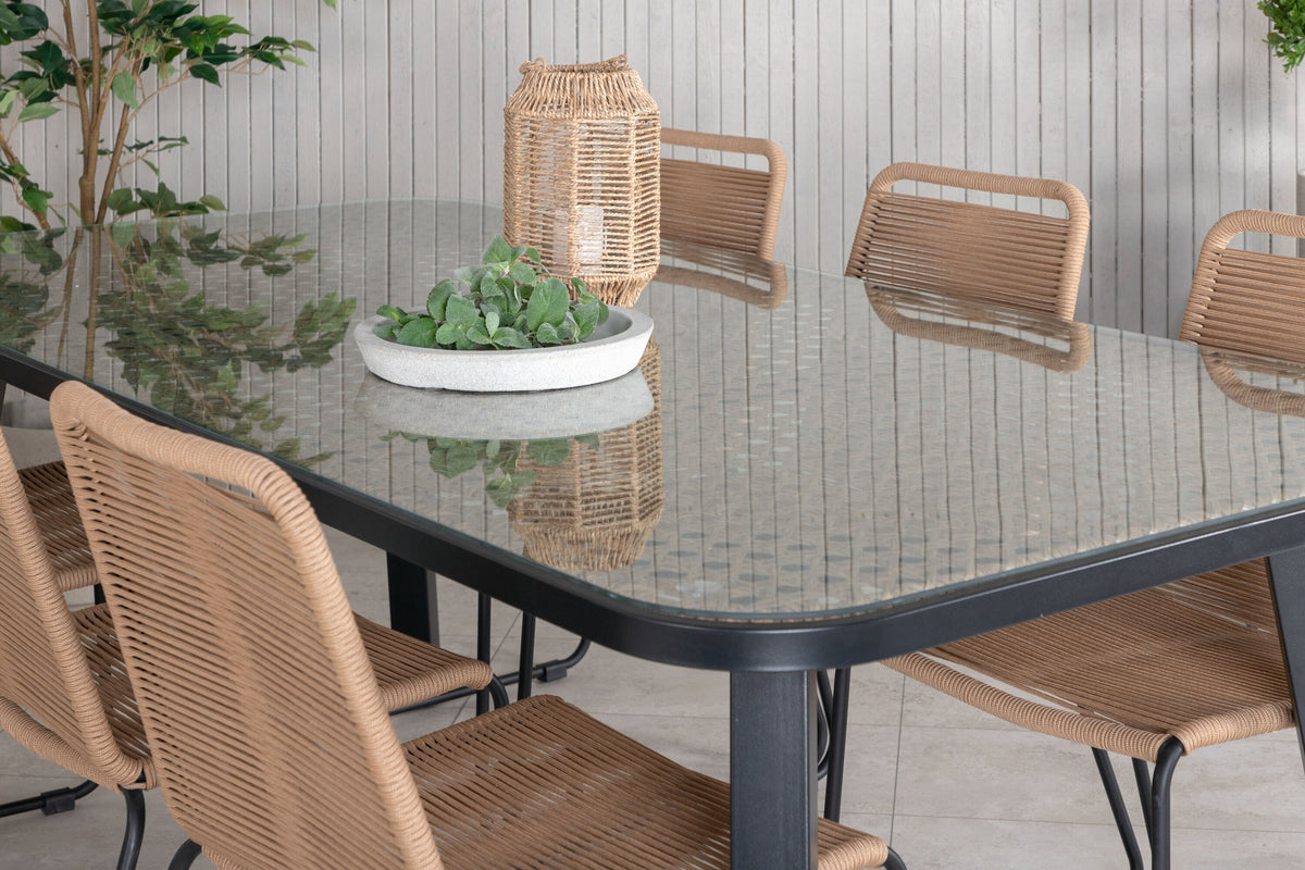 Paola Matbord med Lindos Stolarna – Bord: 74x200x100 Stol: 59x86x57