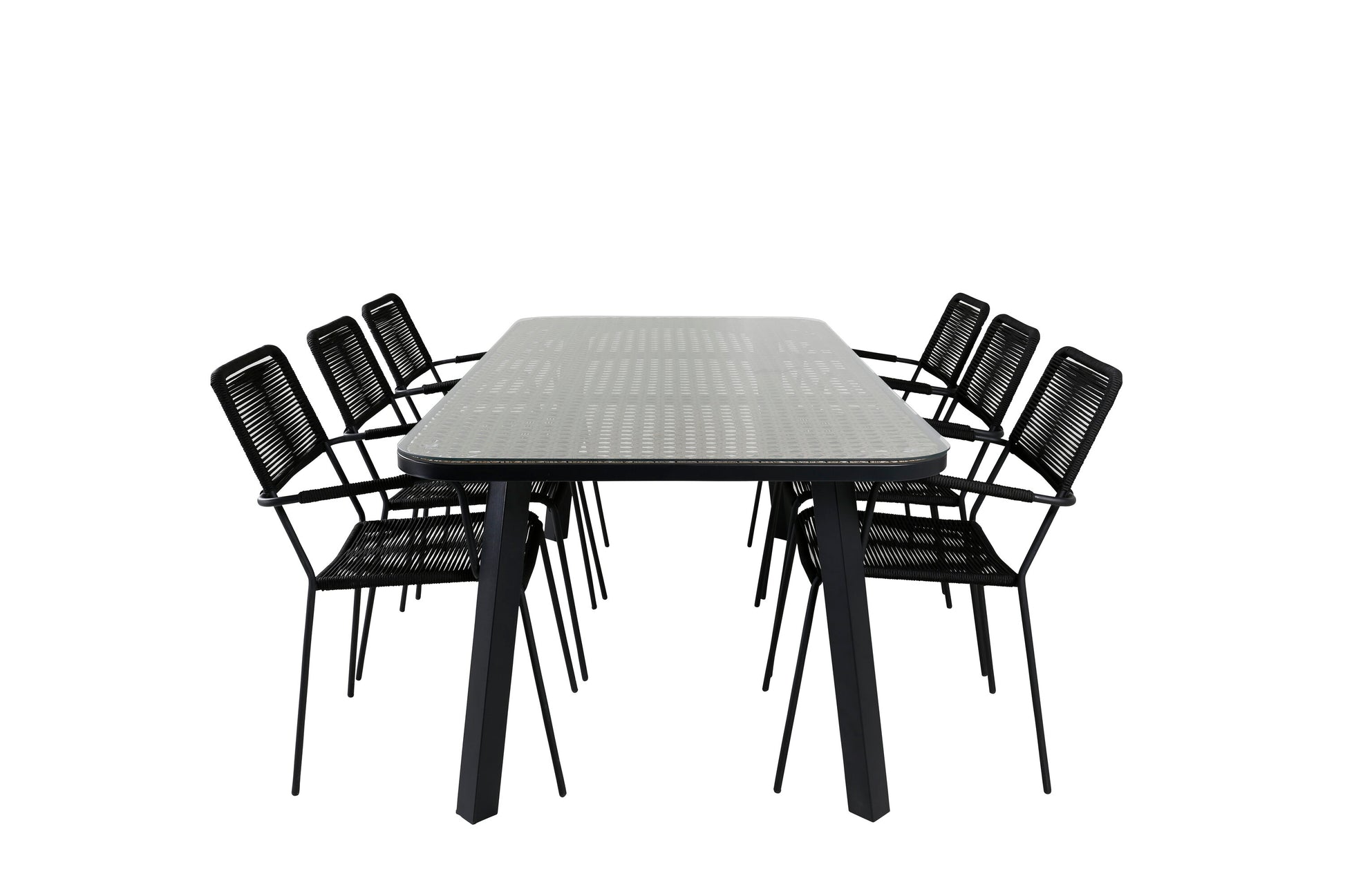 Paola Matbord med Lindos Stolarna – Bord: 74x200x100 Stol: 66x85x55