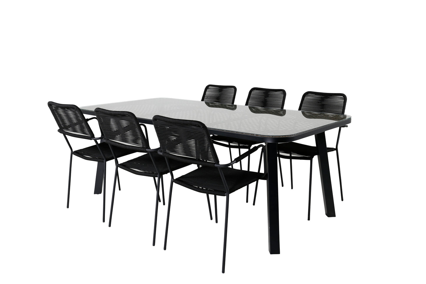 Paola Matbord med Lindos Stolarna – Bord: 74x200x100 Stol: 66x85x55