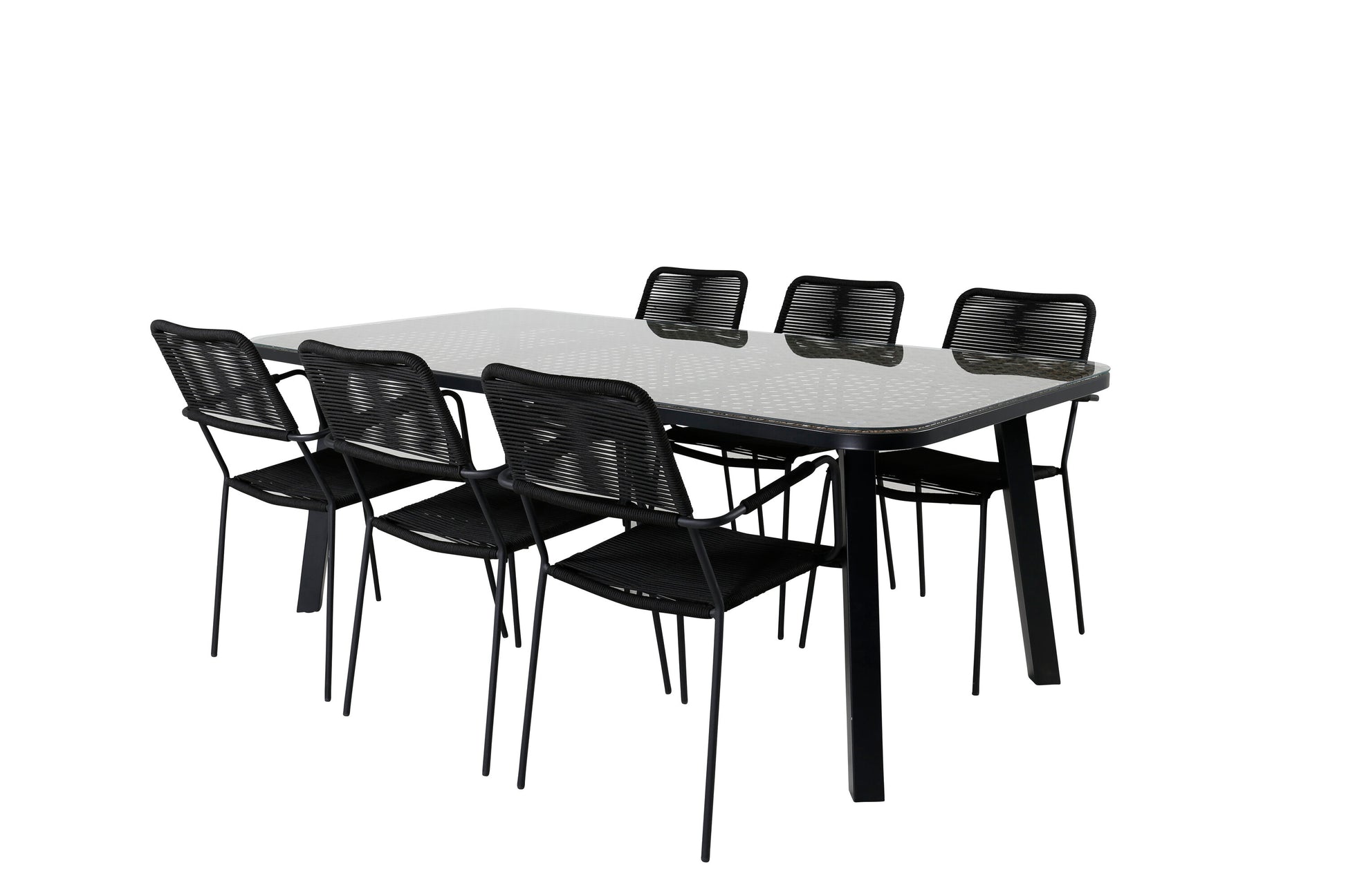 Paola Matbord med Lindos Stolarna – Bord: 74x200x100 Stol: 66x85x55