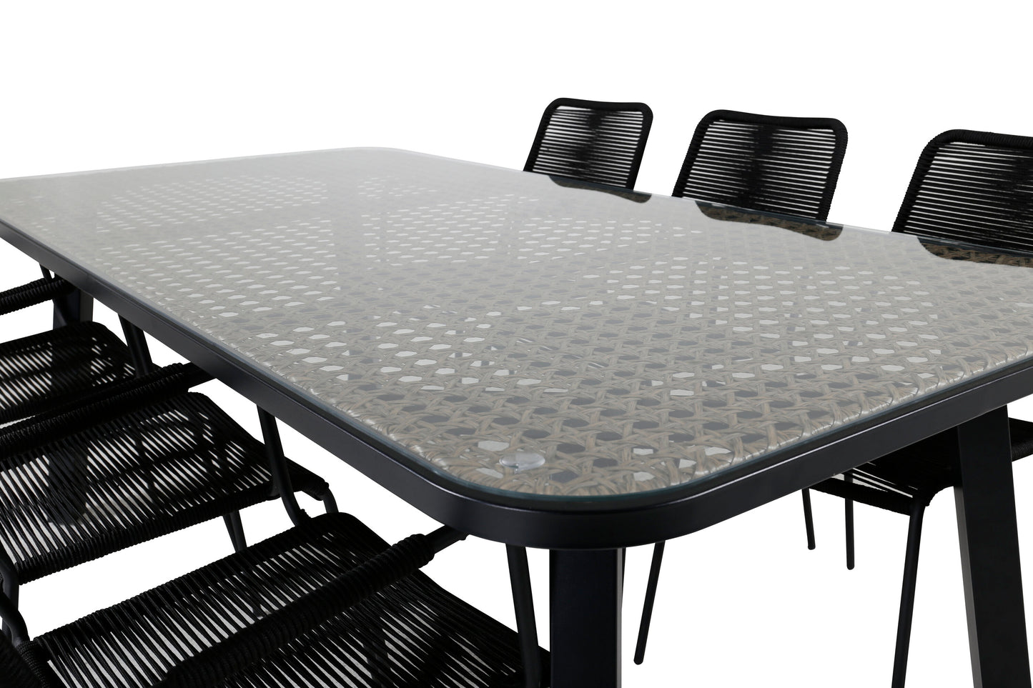 Paola Matbord med Lindos Stolarna – Bord: 74x200x100 Stol: 66x85x55