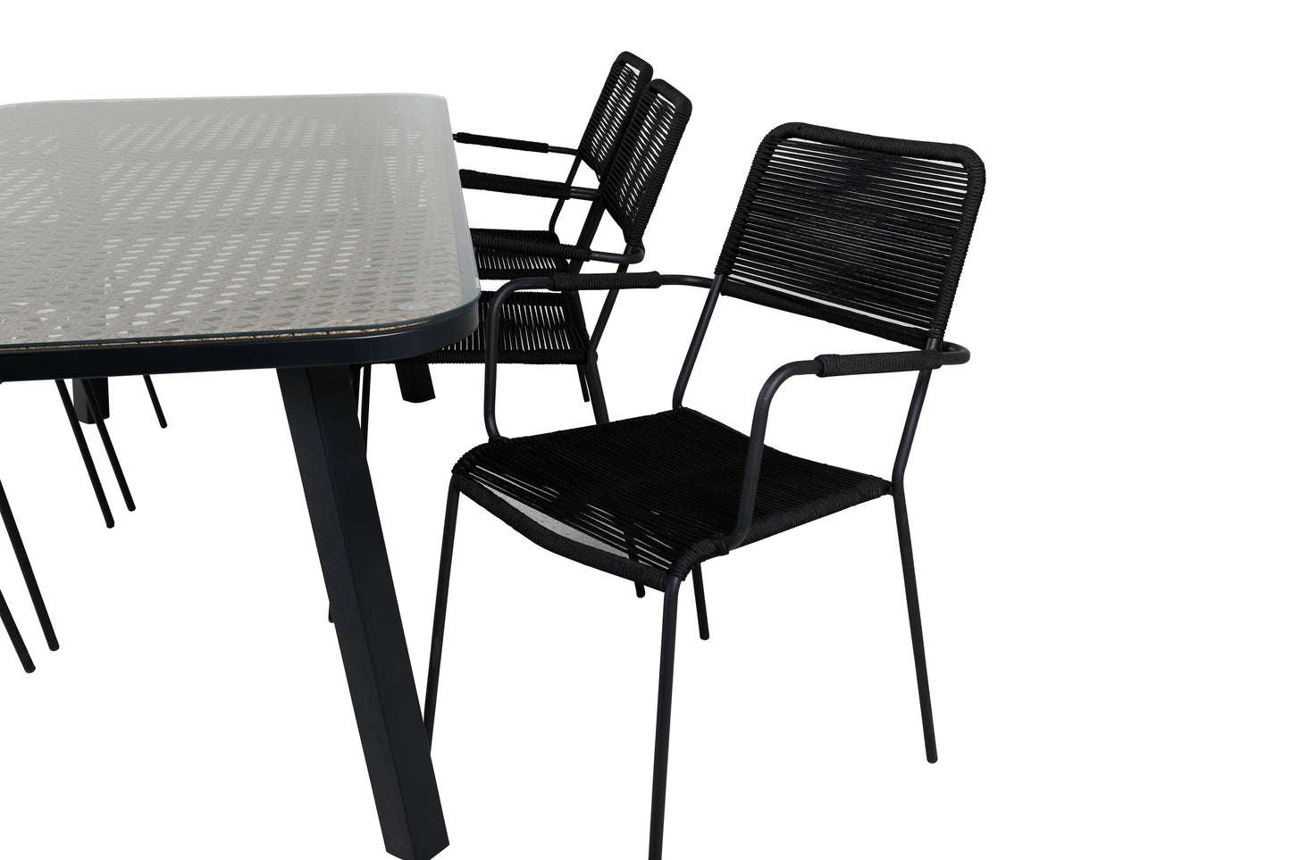 Paola Matbord med Lindos Stolarna – Bord: 74x200x100 Stol: 66x85x55