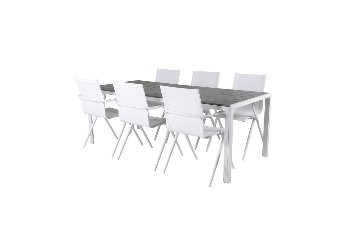 Break Matbord med Alina Stolarna – Bord: 74x205x90 Stol: 63x86x58