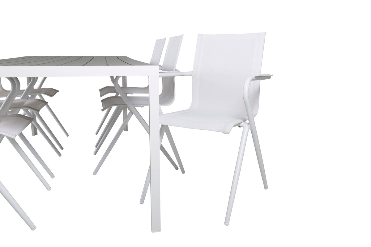 Break Matbord med Alina Stolarna – Bord: 74x205x90 Stol: 63x86x58