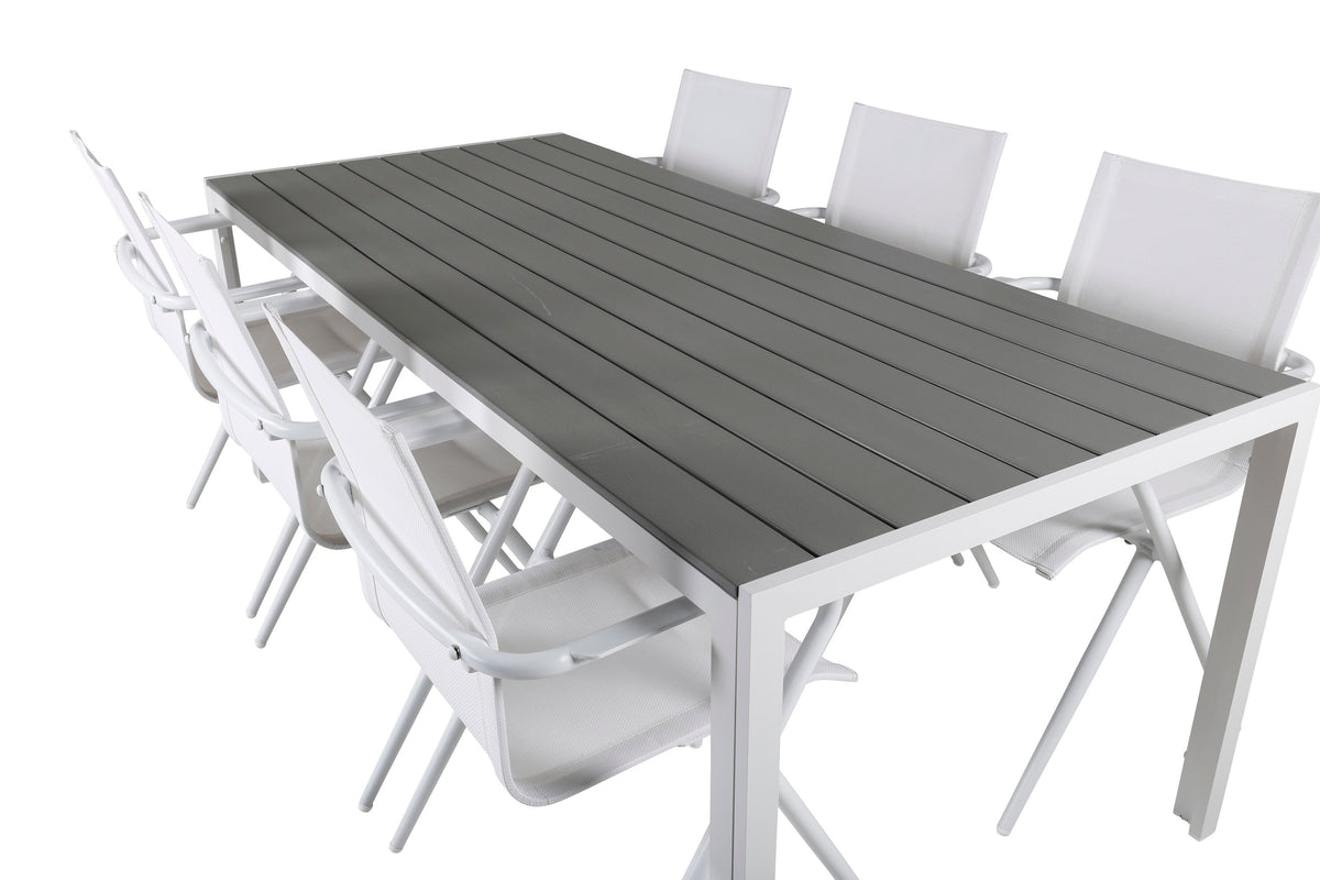 Break Matbord med Alina Stolarna – Bord: 74x205x90 Stol: 63x86x58