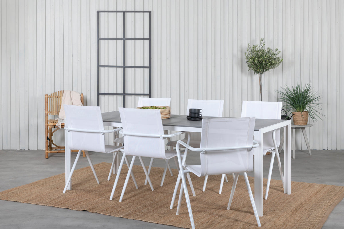 Break Matbord med Alina Stolarna – Bord: 74x205x90 Stol: 63x86x58