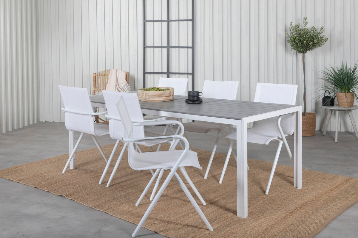 Break Matbord med Alina Stolarna – Bord: 74x205x90 Stol: 63x86x58