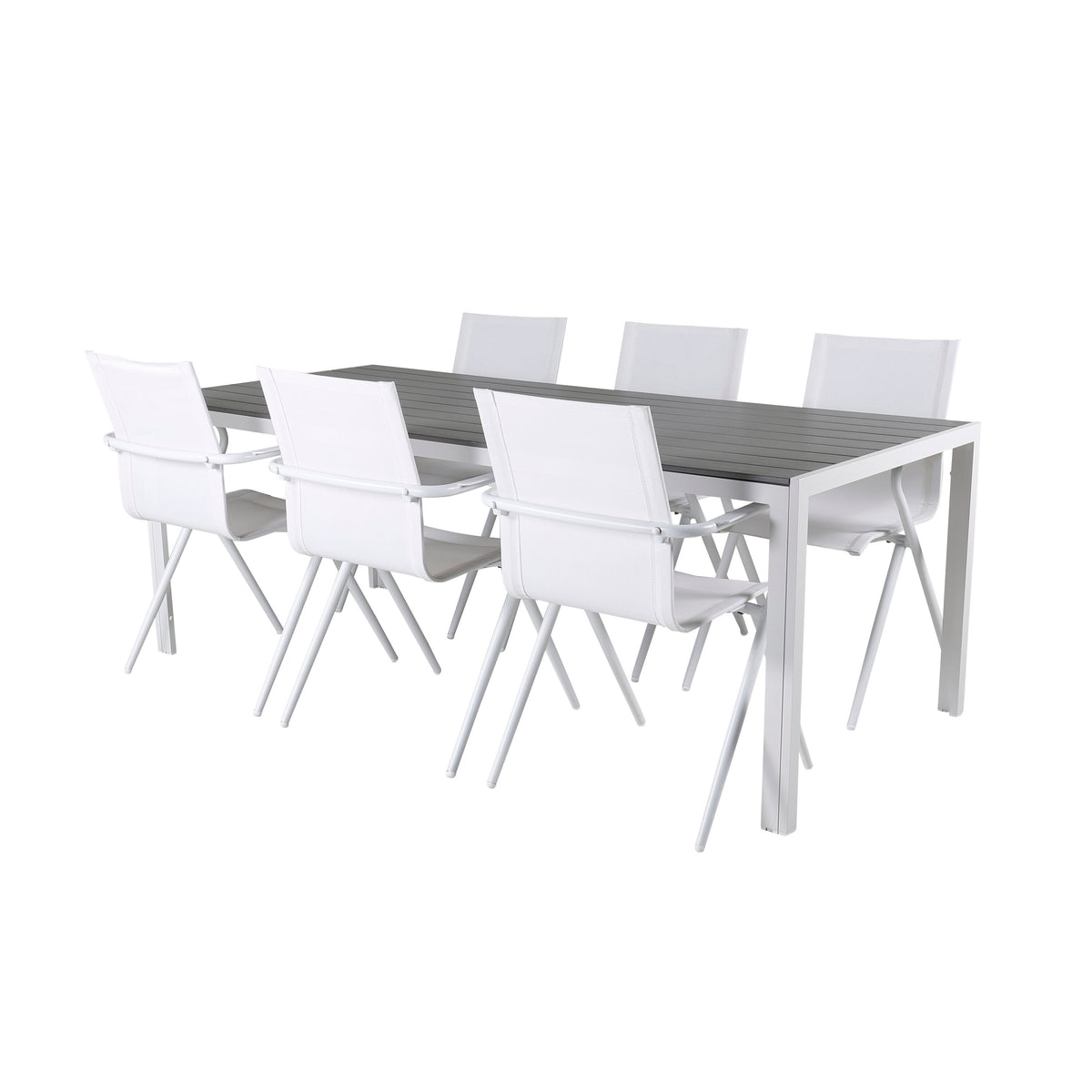 Break Matbord med Alina Stolarna – Bord: 74x205x90 Stol: 63x86x58