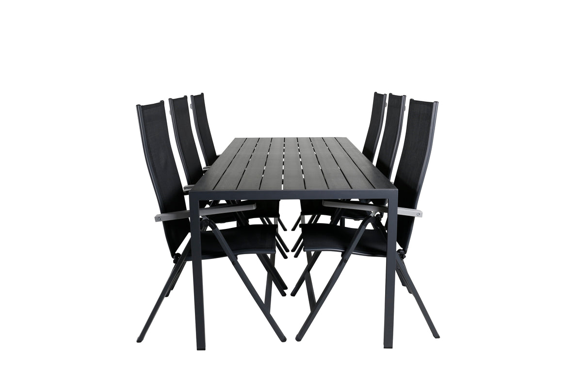 Break Matbord med Albany Stolarna – Bord: 74x205x90 Stol: 67x109,5x59
