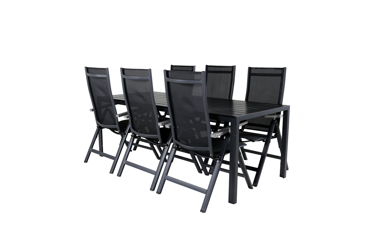 Break Matbord med Albany Stolarna – Bord: 74x205x90 Stol: 67x109,5x59