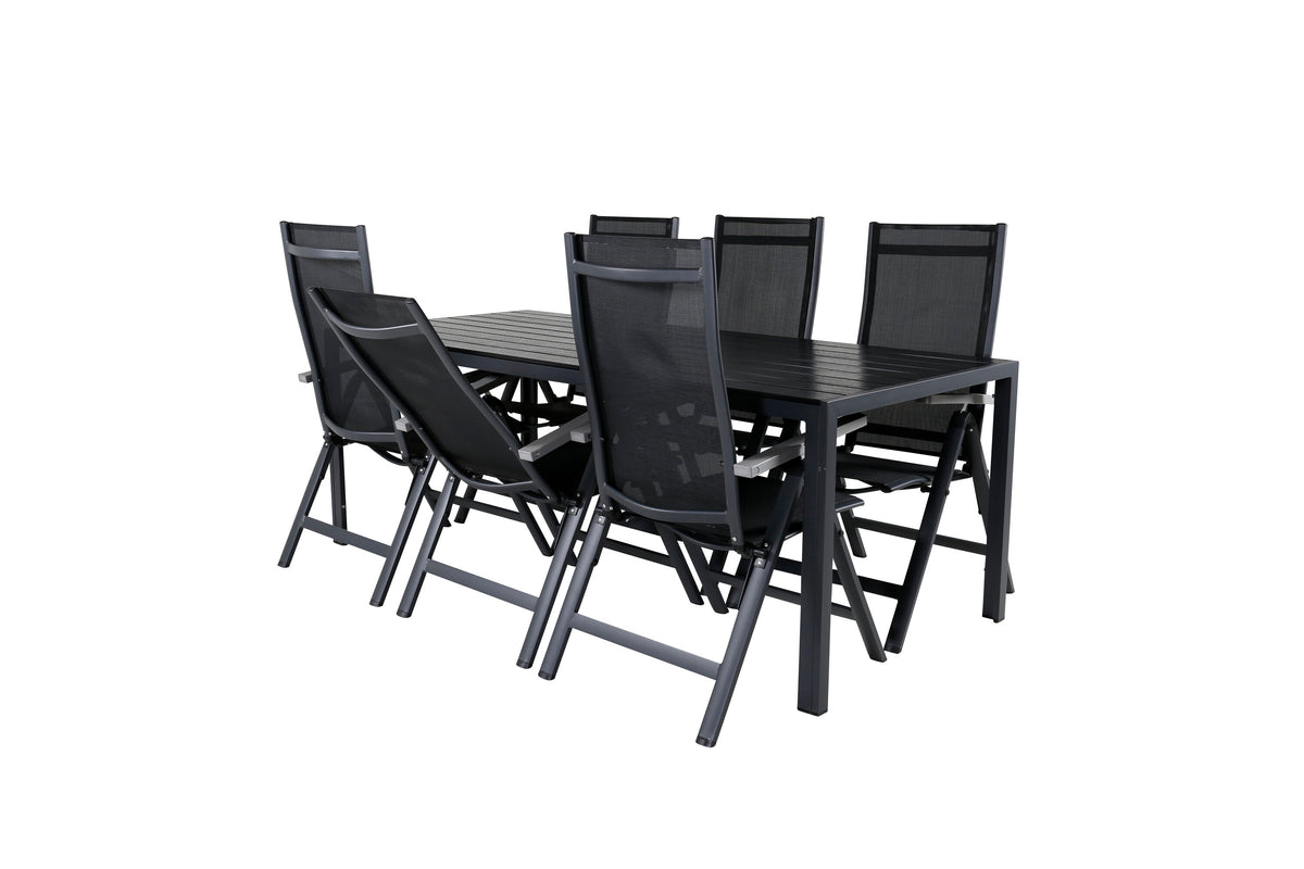 Break Matbord med Albany Stolarna – Bord: 74x205x90 Stol: 67x109,5x59