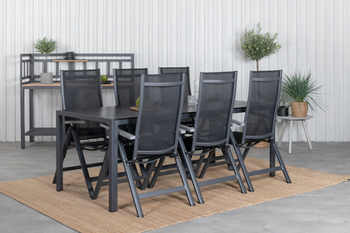 Break Matbord med Albany Stolarna – Bord: 74x205x90 Stol: 67x109,5x59