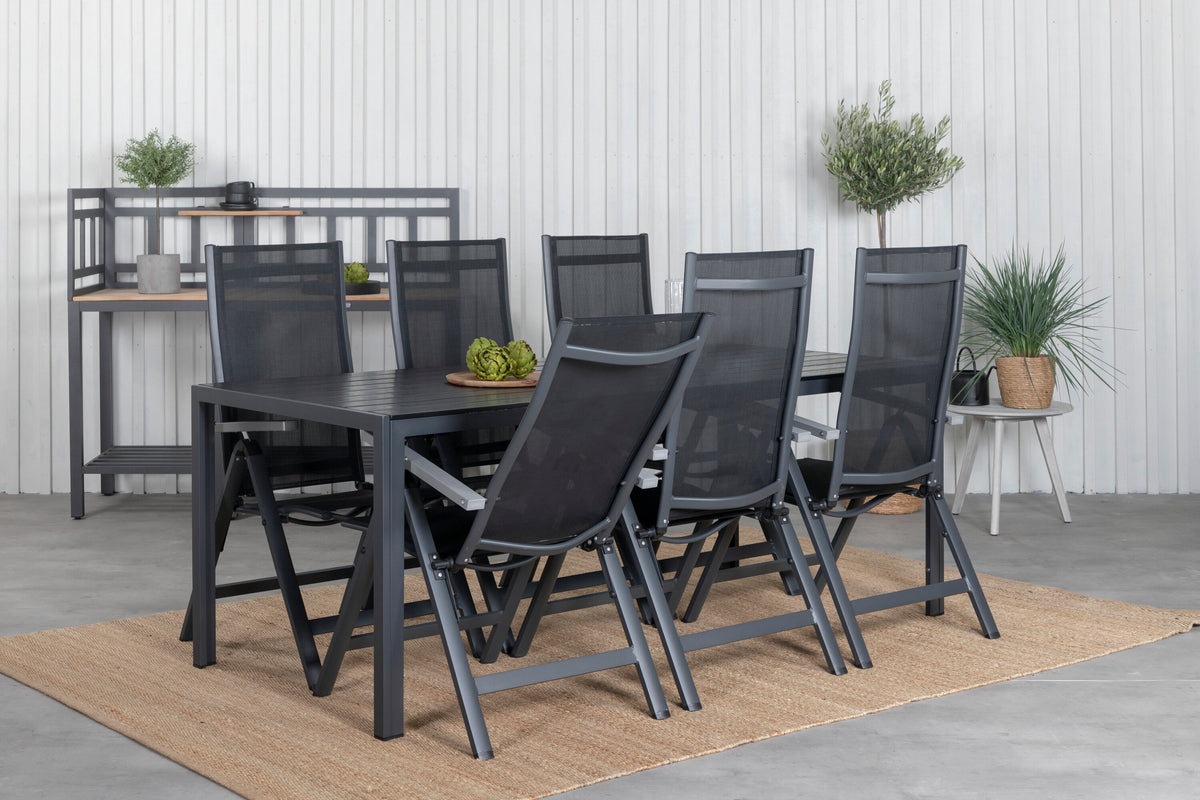 Break Matbord med Albany Stolarna – Bord: 74x205x90 Stol: 67x109,5x59