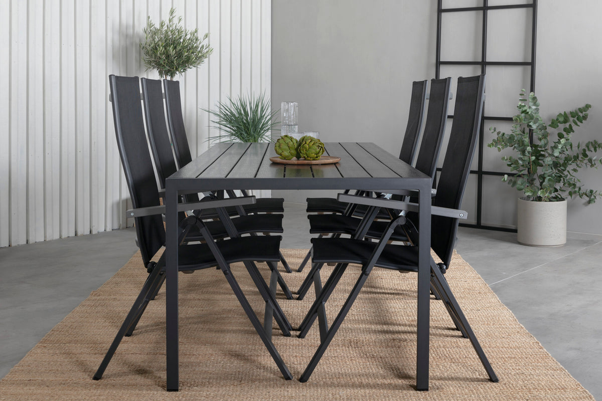 Break Matbord med Albany Stolarna – Bord: 74x205x90 Stol: 67x109,5x59
