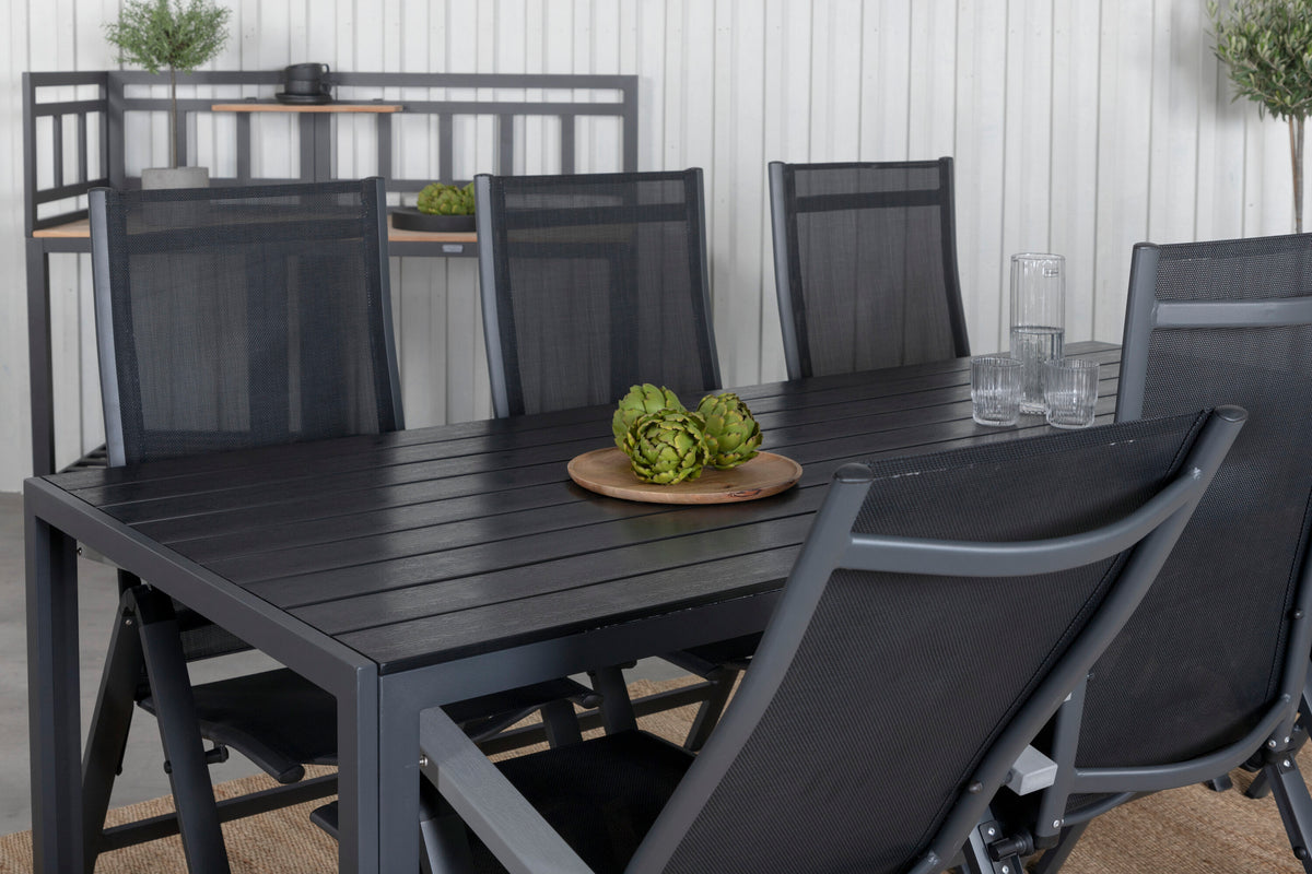 Break Matbord med Albany Stolarna – Bord: 74x205x90 Stol: 67x109,5x59