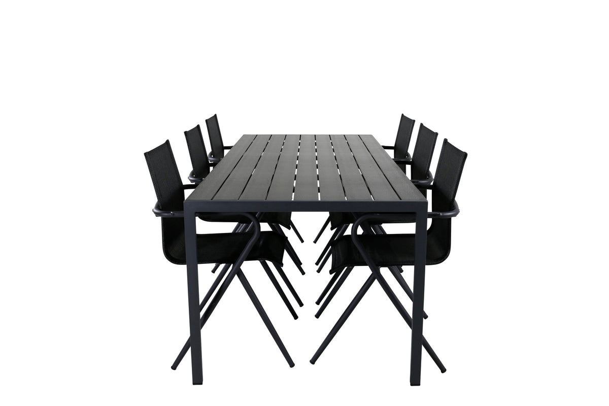 Break Matbord med Alina Stolarna – Bord: 74x205x90 Stol: 60x89x56