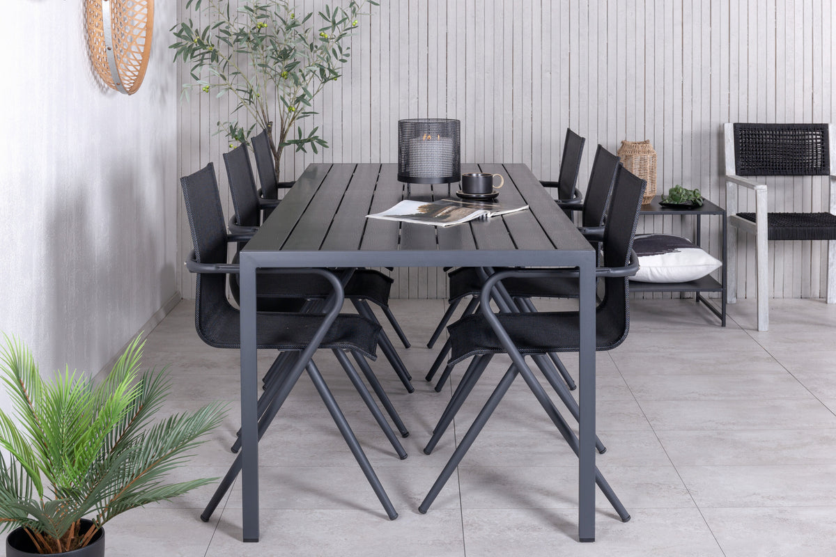Break Matbord med Alina Stolarna – Bord: 74x205x90 Stol: 60x89x56