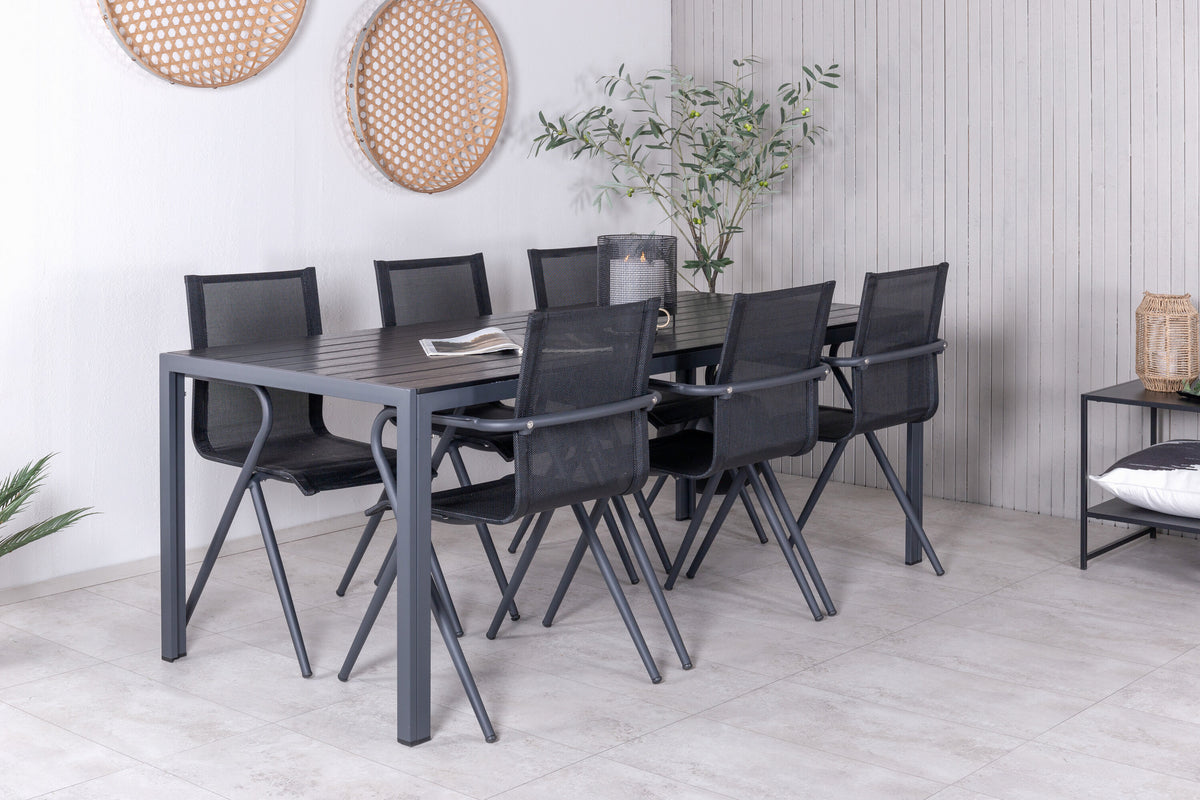 Break Matbord med Alina Stolarna – Bord: 74x205x90 Stol: 60x89x56