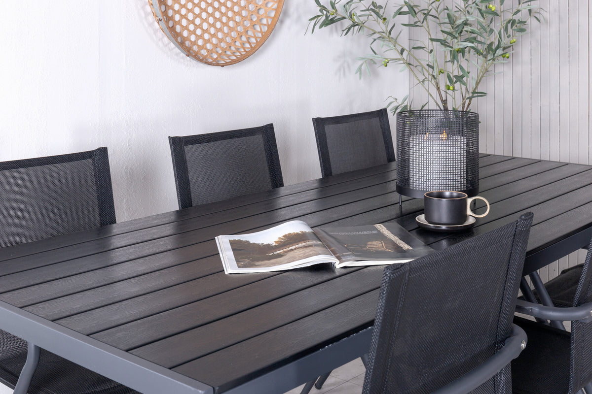 Break Matbord med Alina Stolarna – Bord: 74x205x90 Stol: 60x89x56