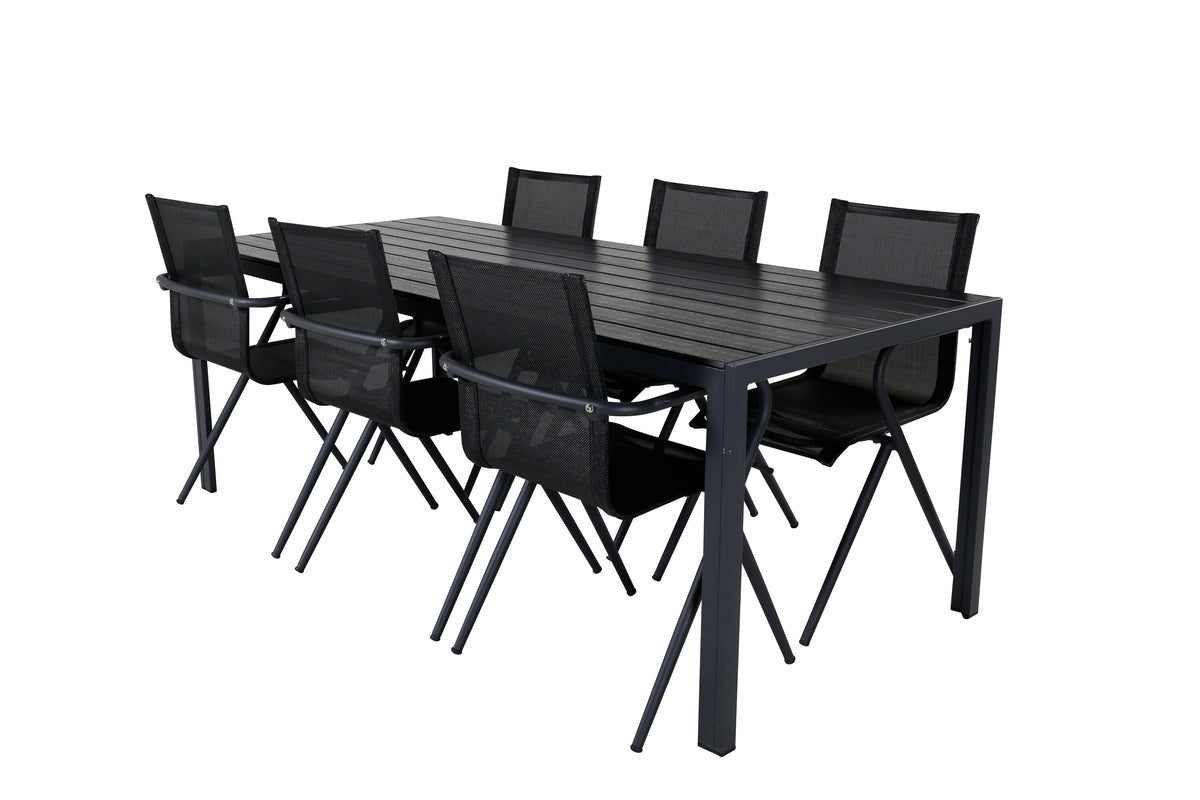 Break Matbord med Alina Stolarna – Bord: 74x205x90 Stol: 60x89x56