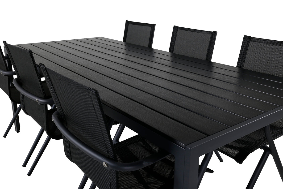 Break Matbord med Alina Stolarna – Bord: 74x205x90 Stol: 60x89x56