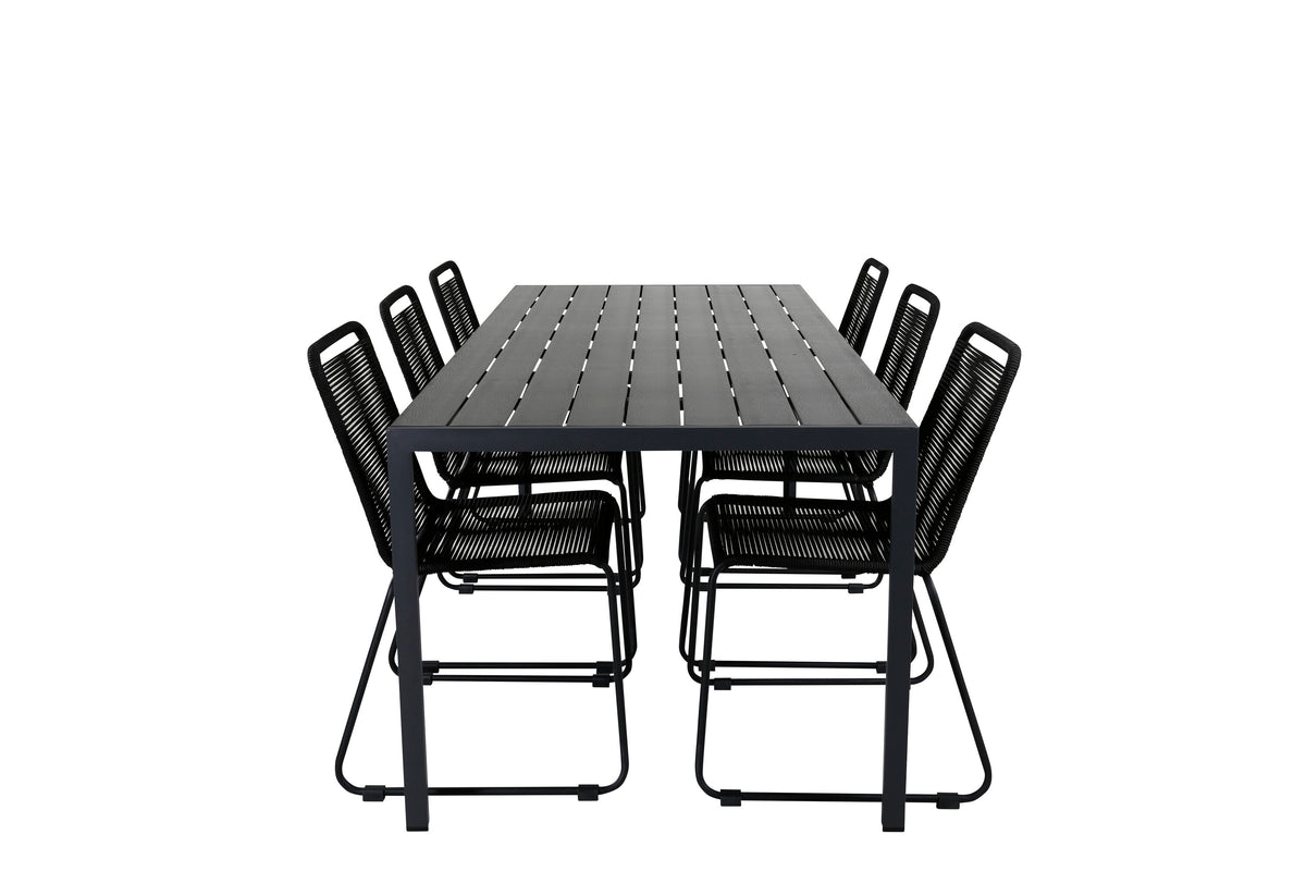 Break Matbord med Lindos Stolarna – Bord: 74x205x90 Stol: 59x86x57