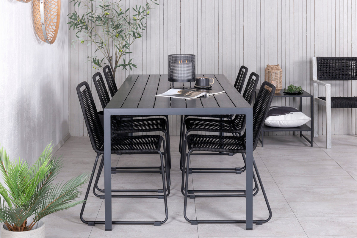Break Matbord med Lindos Stolarna – Bord: 74x205x90 Stol: 59x86x57