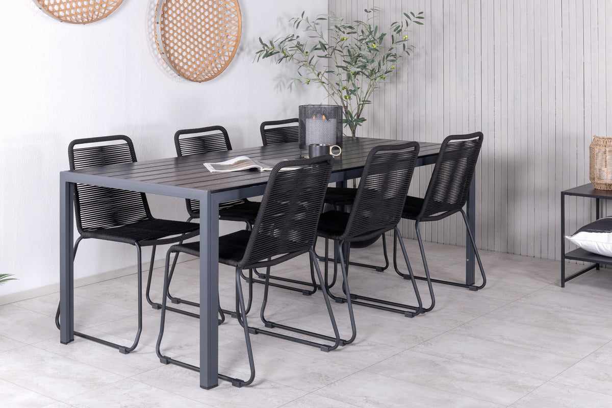 Break Matbord med Lindos Stolarna – Bord: 74x205x90 Stol: 59x86x57