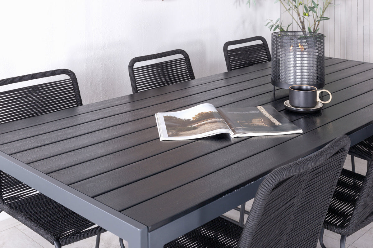 Break Matbord med Lindos Stolarna – Bord: 74x205x90 Stol: 59x86x57