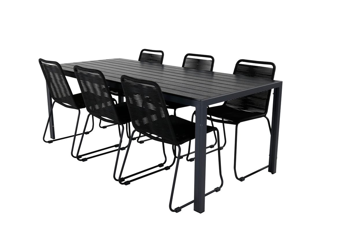 Break Matbord med Lindos Stolarna – Bord: 74x205x90 Stol: 59x86x57