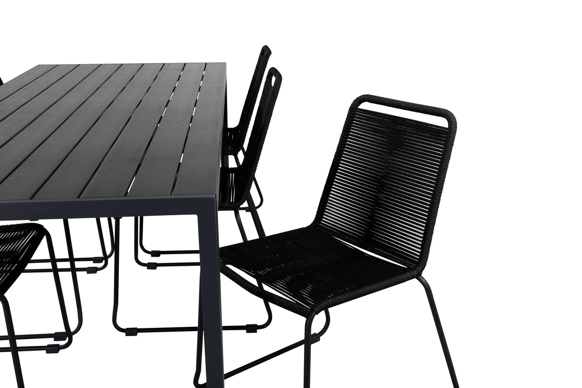 Break Matbord med Lindos Stolarna – Bord: 74x205x90 Stol: 59x86x57