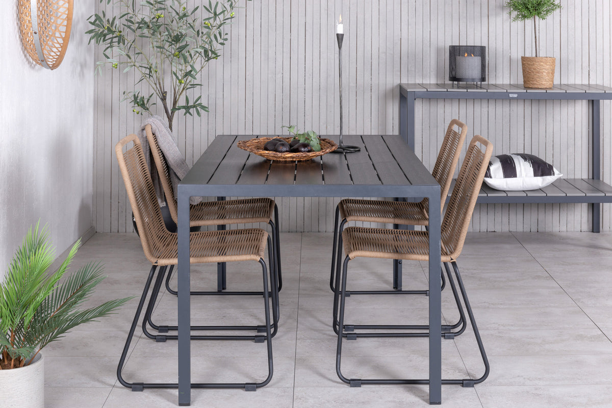 Break Matbord med Lindos Stolarna – Bord: 74x150x90 Stol: 59x86x57