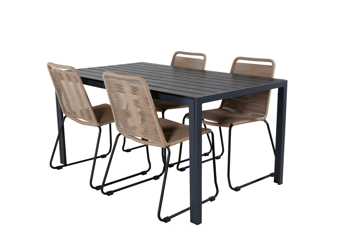 Break Matbord med Lindos Stolarna – Bord: 74x150x90 Stol: 59x86x57