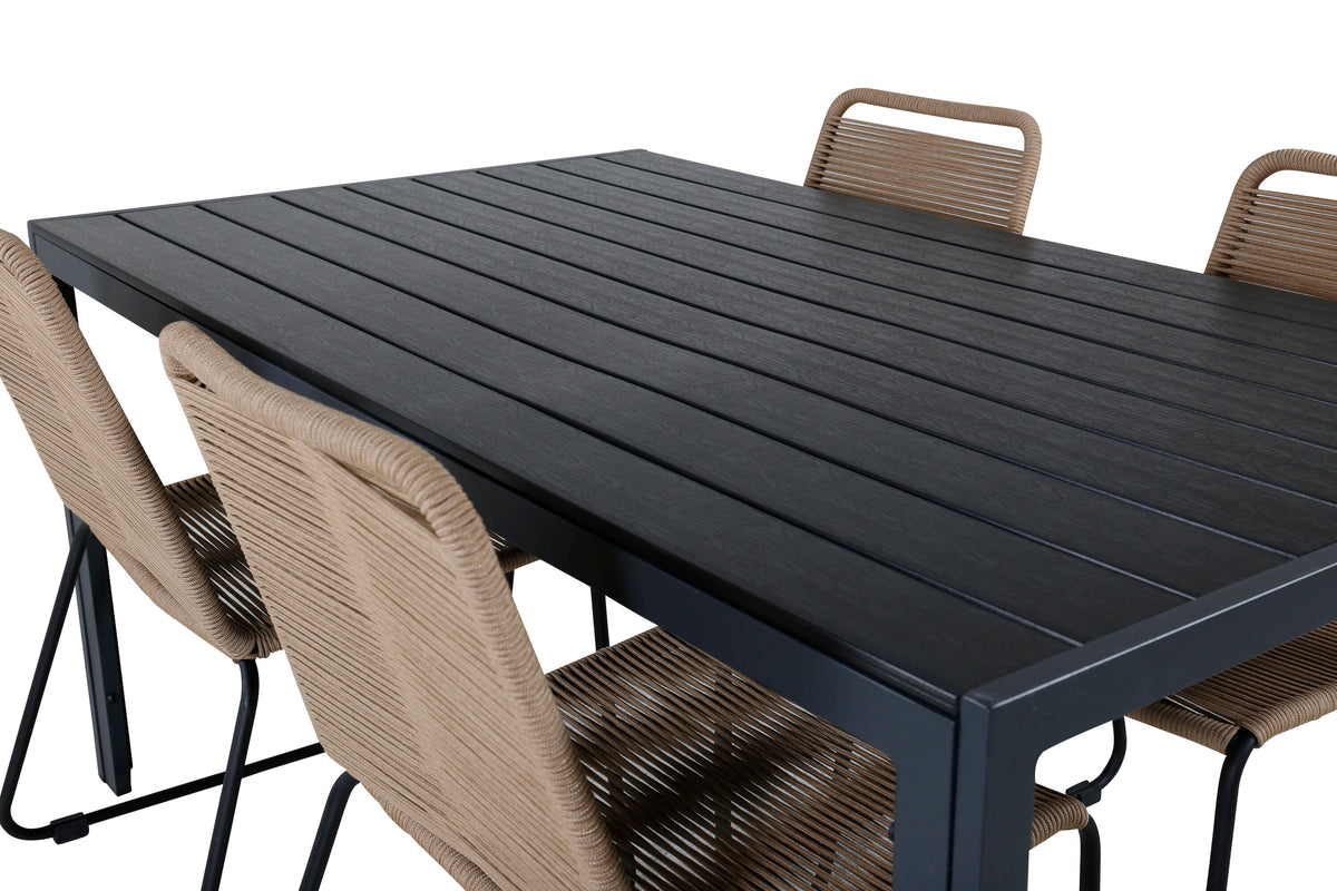 Break Matbord med Lindos Stolarna – Bord: 74x150x90 Stol: 59x86x57