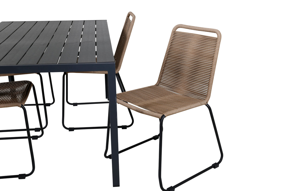 Break Matbord med Lindos Stolarna – Bord: 74x150x90 Stol: 59x86x57