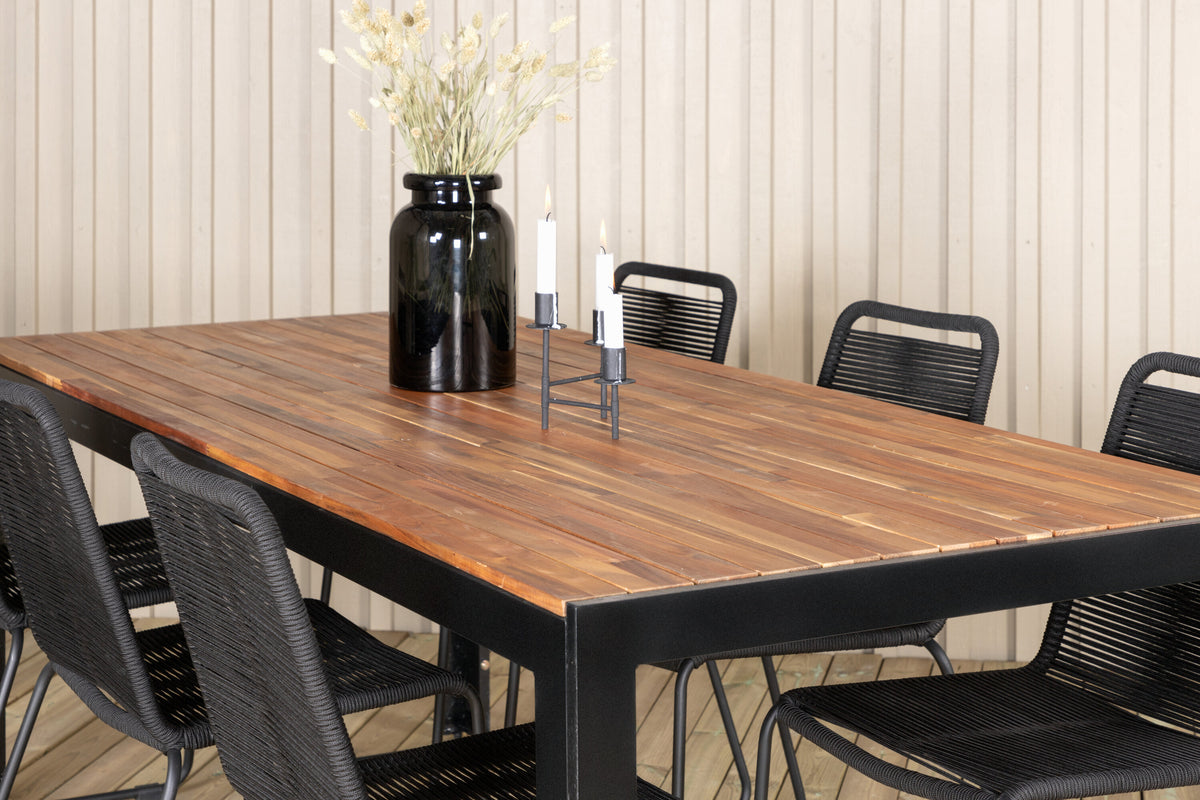 Bois Matbord med Lindos Stolarna – Bord: 76x205x90 Stol: 59x86x57