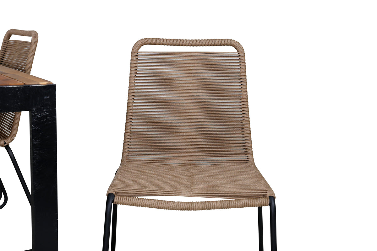 Bois Matbord med Lindos Stolarna – Bord: 76x205x90 Stol: 59x86x57